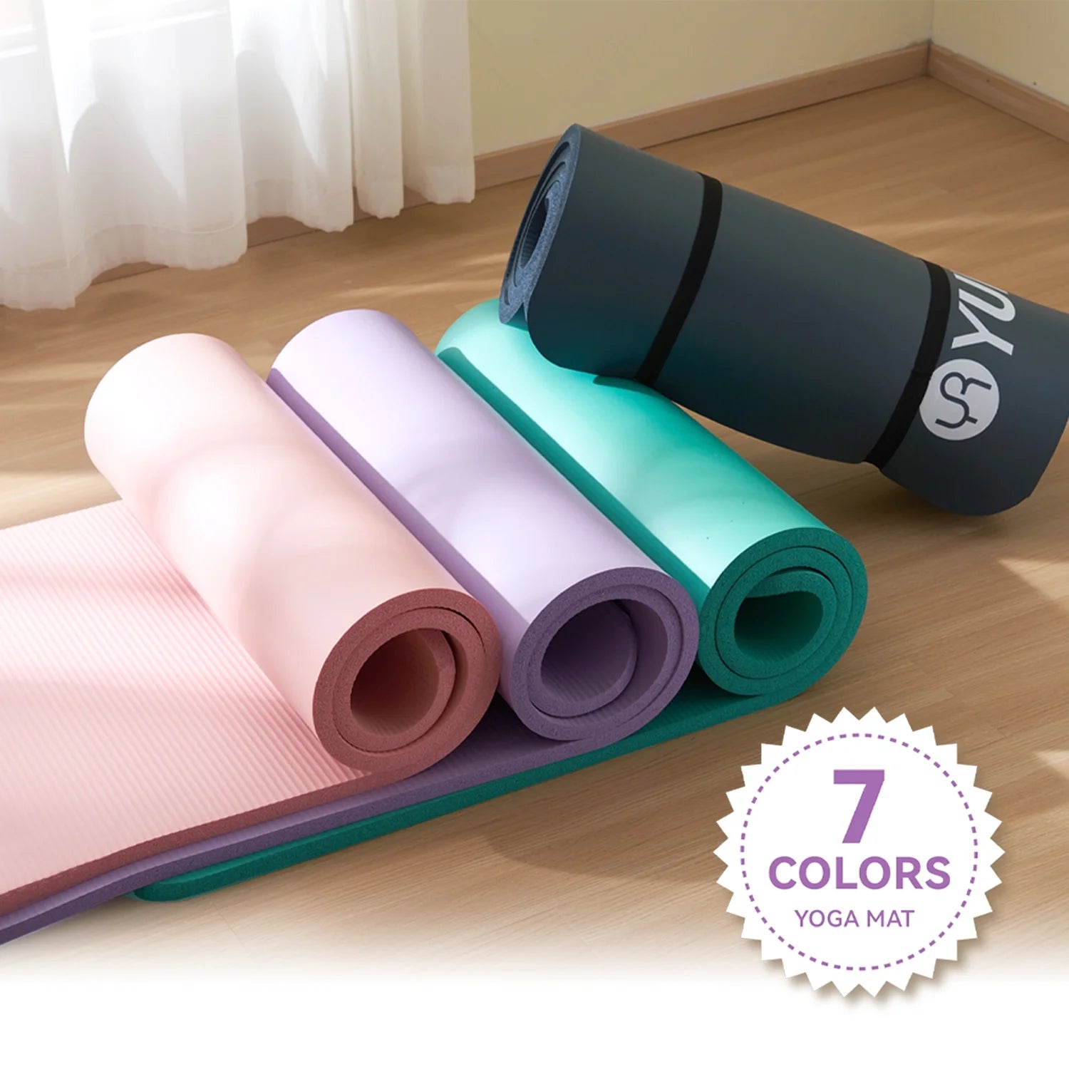Thick Yoga Mat 20Mm High-Density NBR Foam Pilates Exercise Mats 76"X24", Pink with Carry Bag