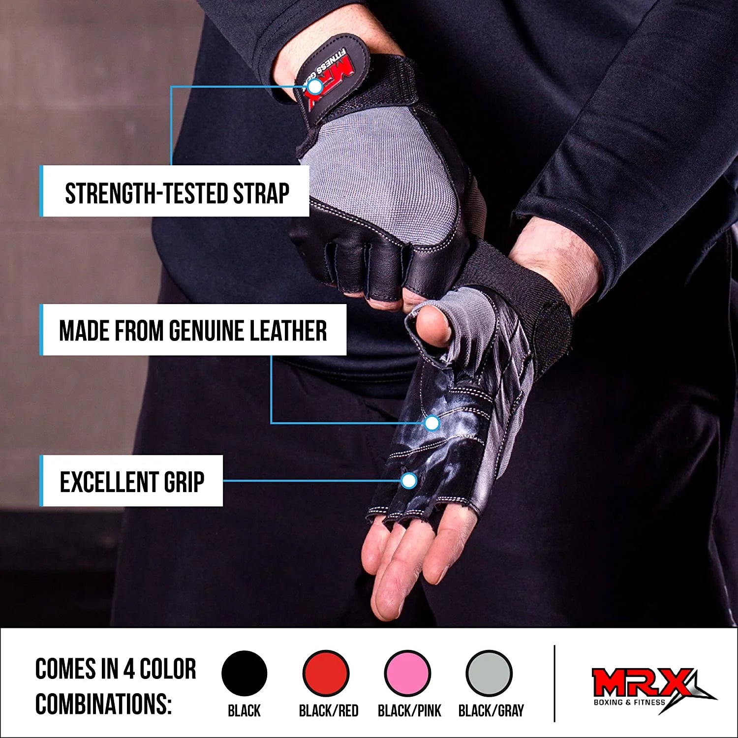 Weight Lifting Gloves Gym Training Bodybuilding Fitness Glove Workout Men & Women Red M