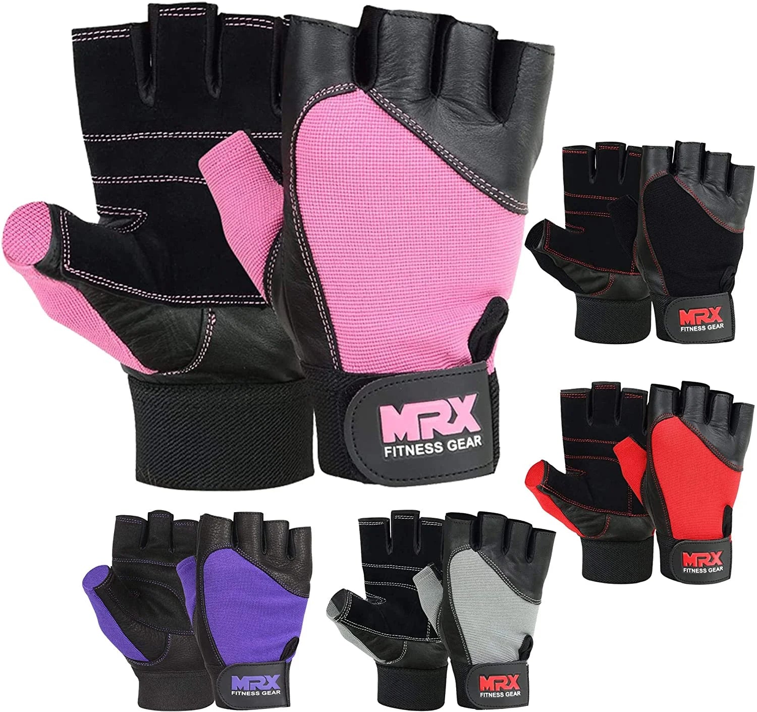 Weight Lifting Gloves Gym Training Bodybuilding Fitness Glove Workout Men & Women Pink XL