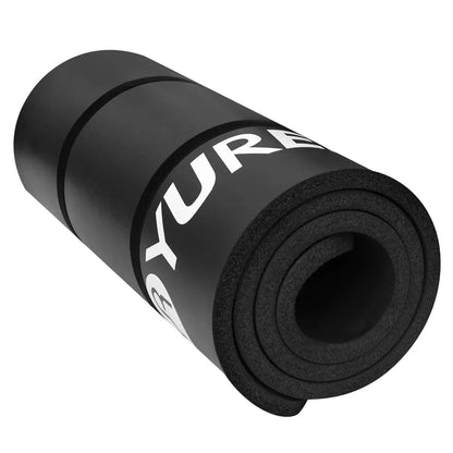 Thick Yoga Mat 1 Inch High-Density NBR Foam Pilates Exercise Stretching Fitness Mats, Black W/ Bag