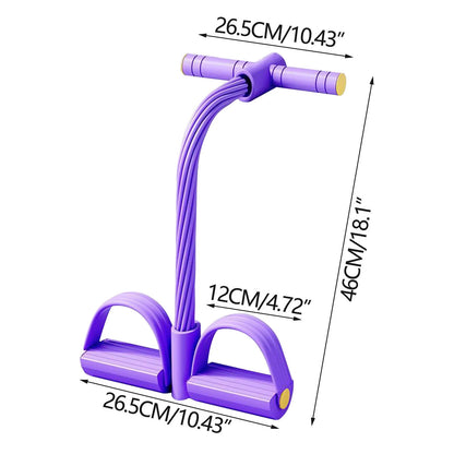 Multifunctional Fitness Resistance Belt for Core Strength &amp; Pelvic Health - 10-Tube Pedal Ankle Joint Tractor, Non-Slip Grip, Home &amp; Office Workout, Sit up Leg Stretching Rope Exercise Belt