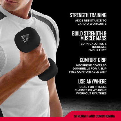 Neoprene Dumbbell Set, Non-Slip Grip Arm Weights for Strength Training and Home Workouts