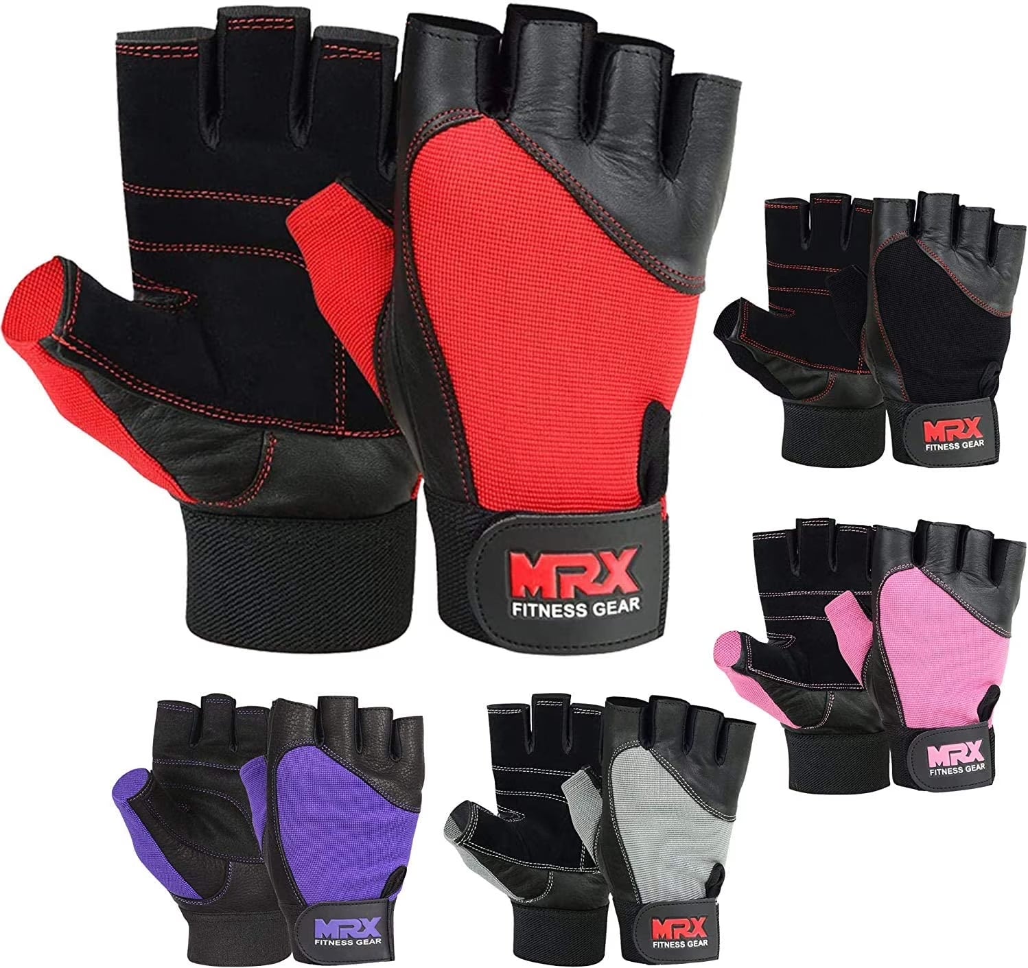 Weight Lifting Gloves Gym Training Bodybuilding Fitness Glove Workout Men &amp; Women Red M