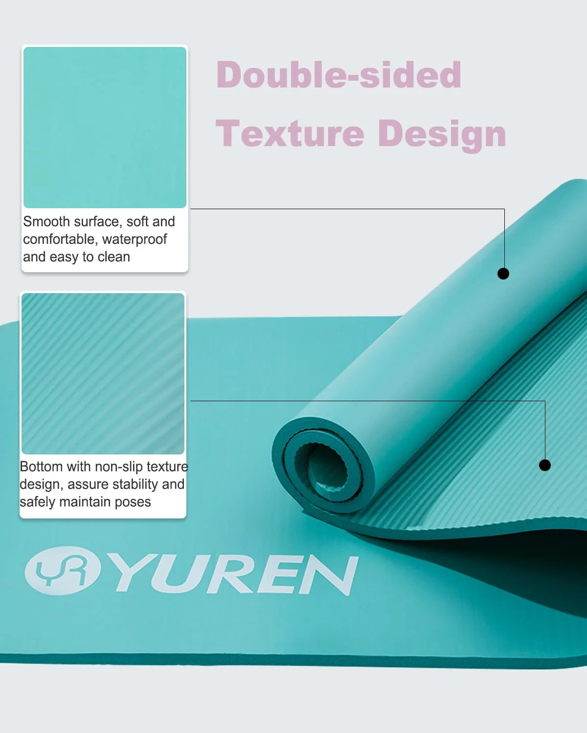 Extra Thick Yoga Mat 4/5" Hi-Density Foam In/Outdoor Pilates Exercise Mats 76" Long, Ice Blue