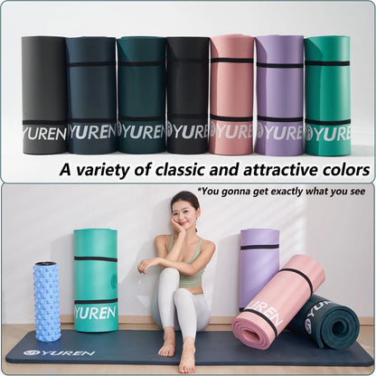 Extra Thick Yoga Mat 4/5" Hi-Density Foam In/Outdoor Pilates Exercise Mats 76" Long, Ice Blue