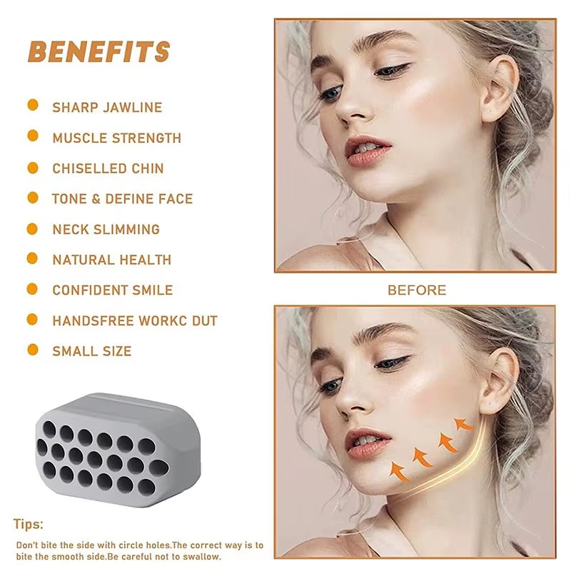Silicone Jaw Exerciser Facial Toner &amp; Jawline Fitness Ball Neck Toning Equipment Facial Beauty Tool Double Chin Exerciser