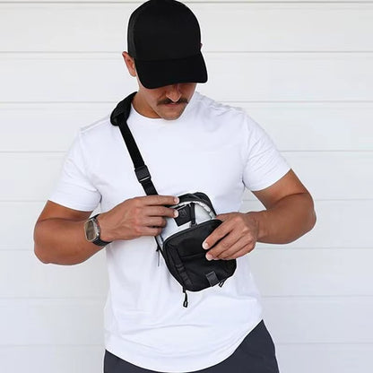 Magnetic GYM Phone Sling Bag for Men Women GYM Floor Organizer Sport Chest Crossbody Handle Pouch for Cards, Wallet, and Keys