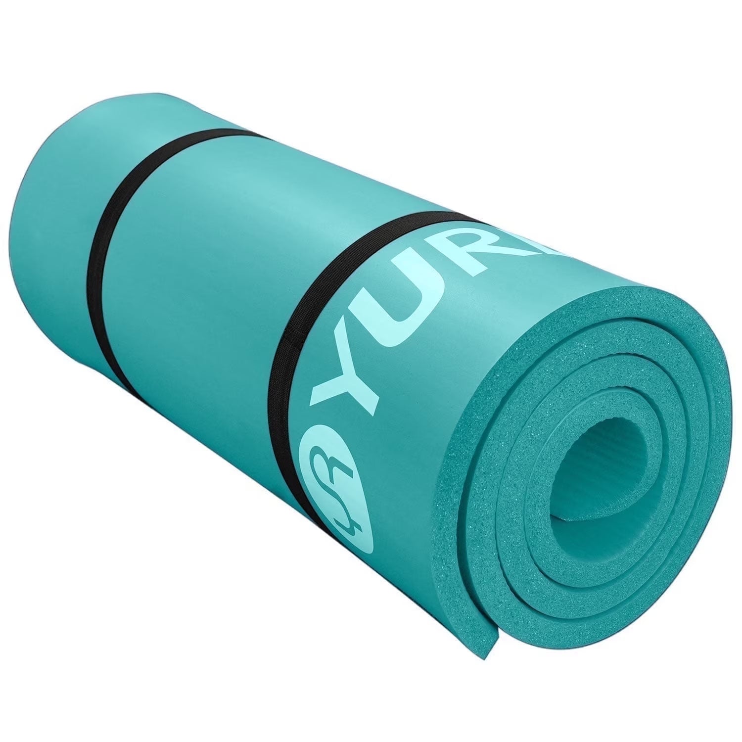 Extra Thick Yoga Mat 4/5" Hi-Density Foam In/Outdoor Pilates Exercise Mats 76" Long, Ice Blue