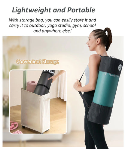 Extra Thick Yoga Mat 4/5" Hi-Density Foam In/Outdoor Pilates Exercise Mats 76" Long, Ice Blue