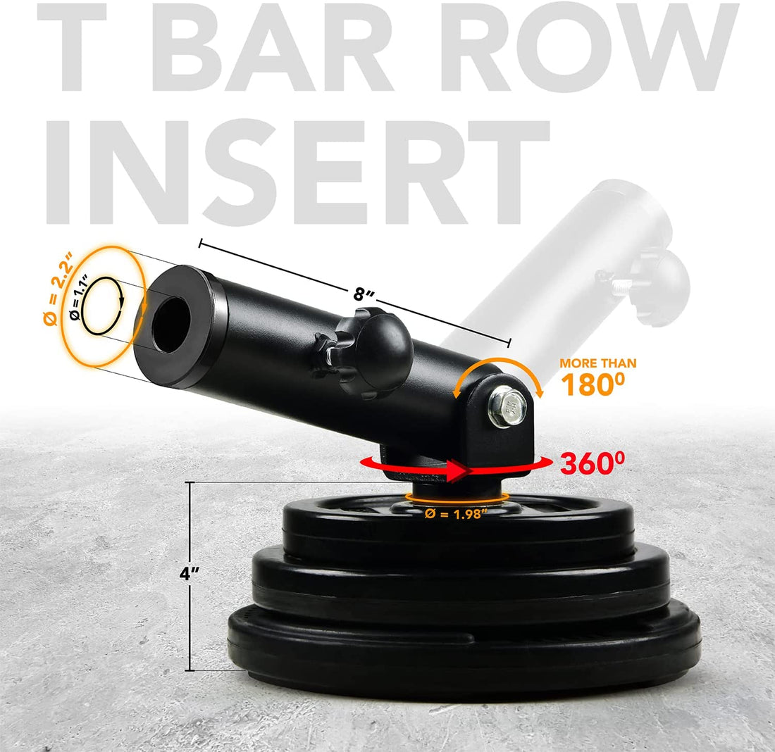 T Bar Row Insert, Landmine Attachment for 1&amp;2 Inch Olympic Barbell Bars, Landmine Handles, Workout Home Gym Equipment