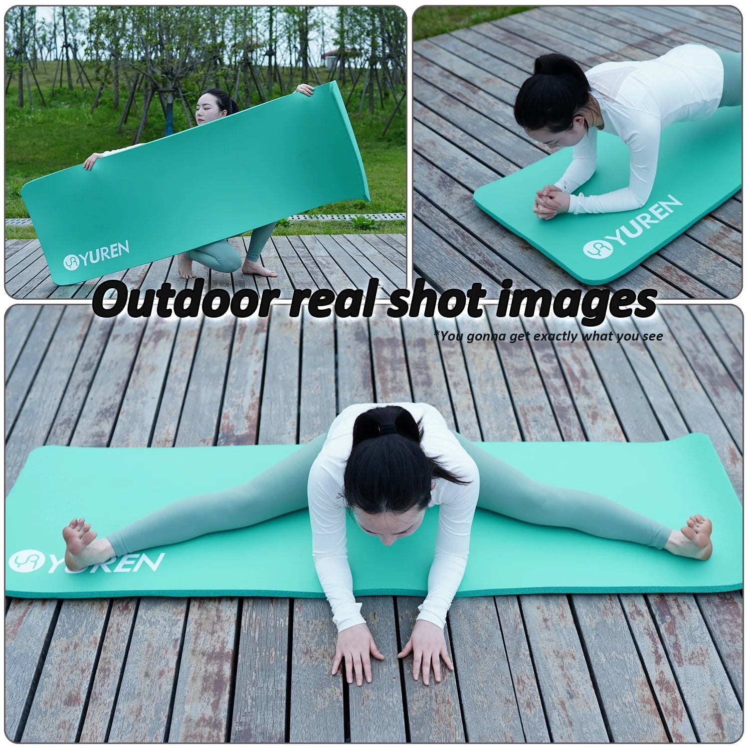 Extra Thick Yoga Mat 4/5" Hi-Density Foam In/Outdoor Pilates Exercise Mats 76" Long, Ice Blue