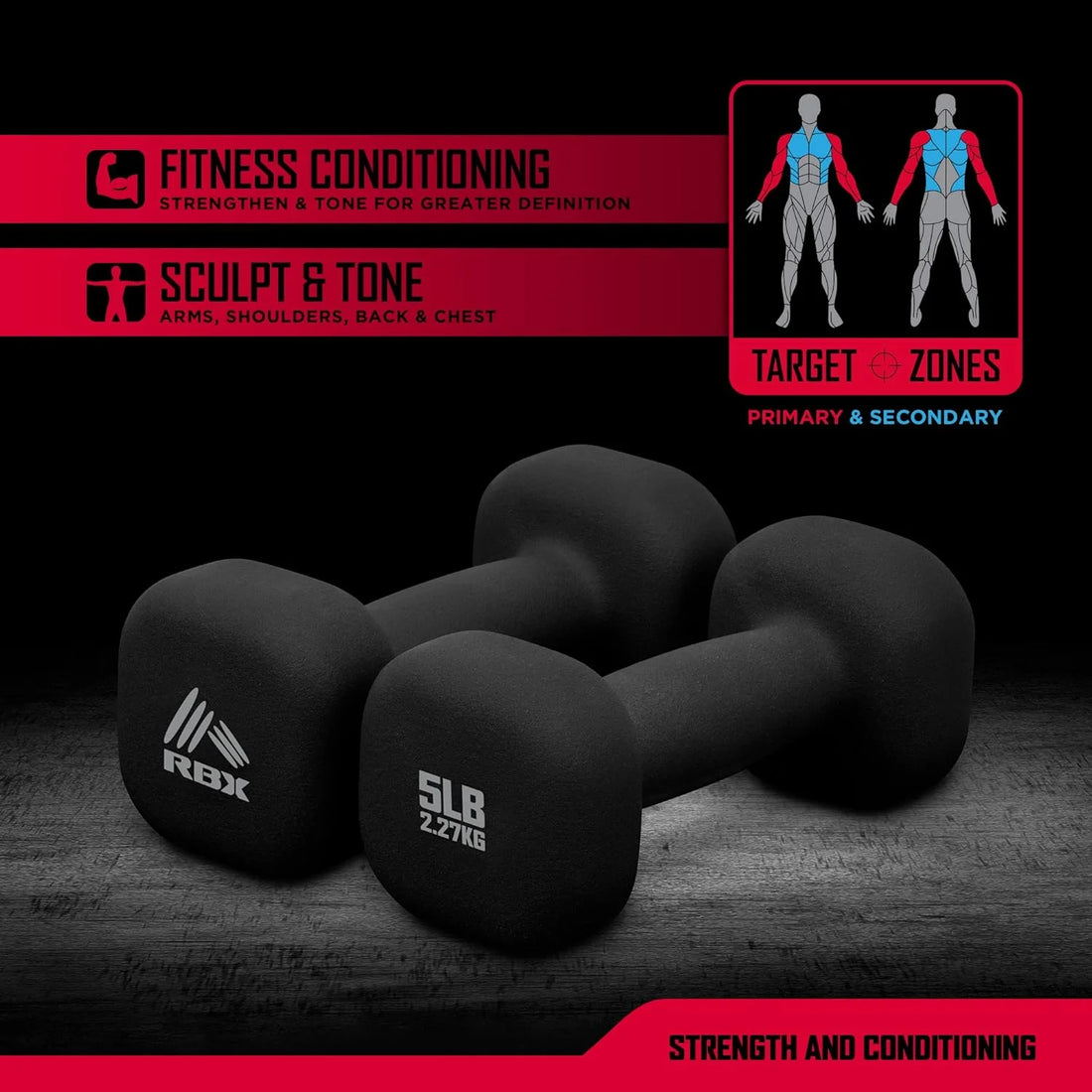Neoprene Dumbbell Set, Non-Slip Grip Arm Weights for Strength Training and Home Workouts